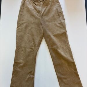 Brandon Thomas Suede/Leather  Beige Women's Pants Size 10